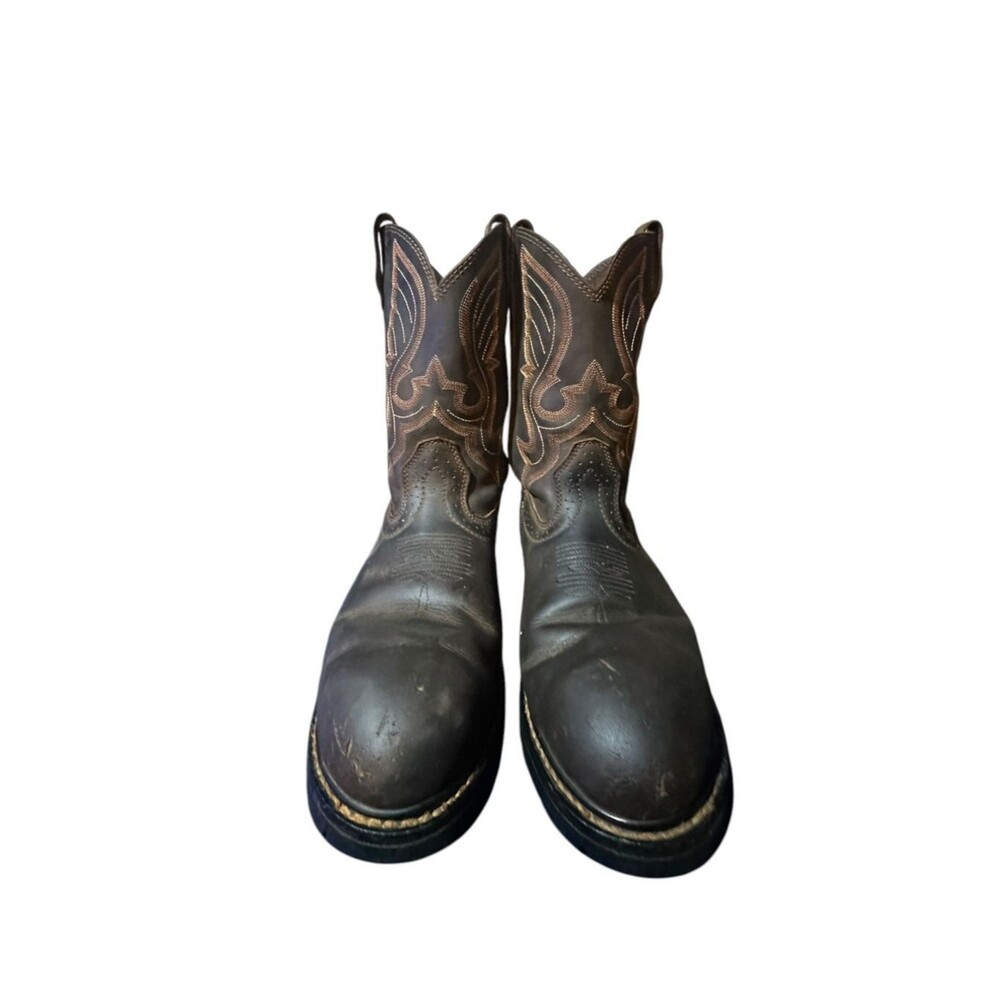 Cody James Men's Waterproof Pull-On Safety Toe Size 11 D Western Cowboy Brown - Picture 3 of 12